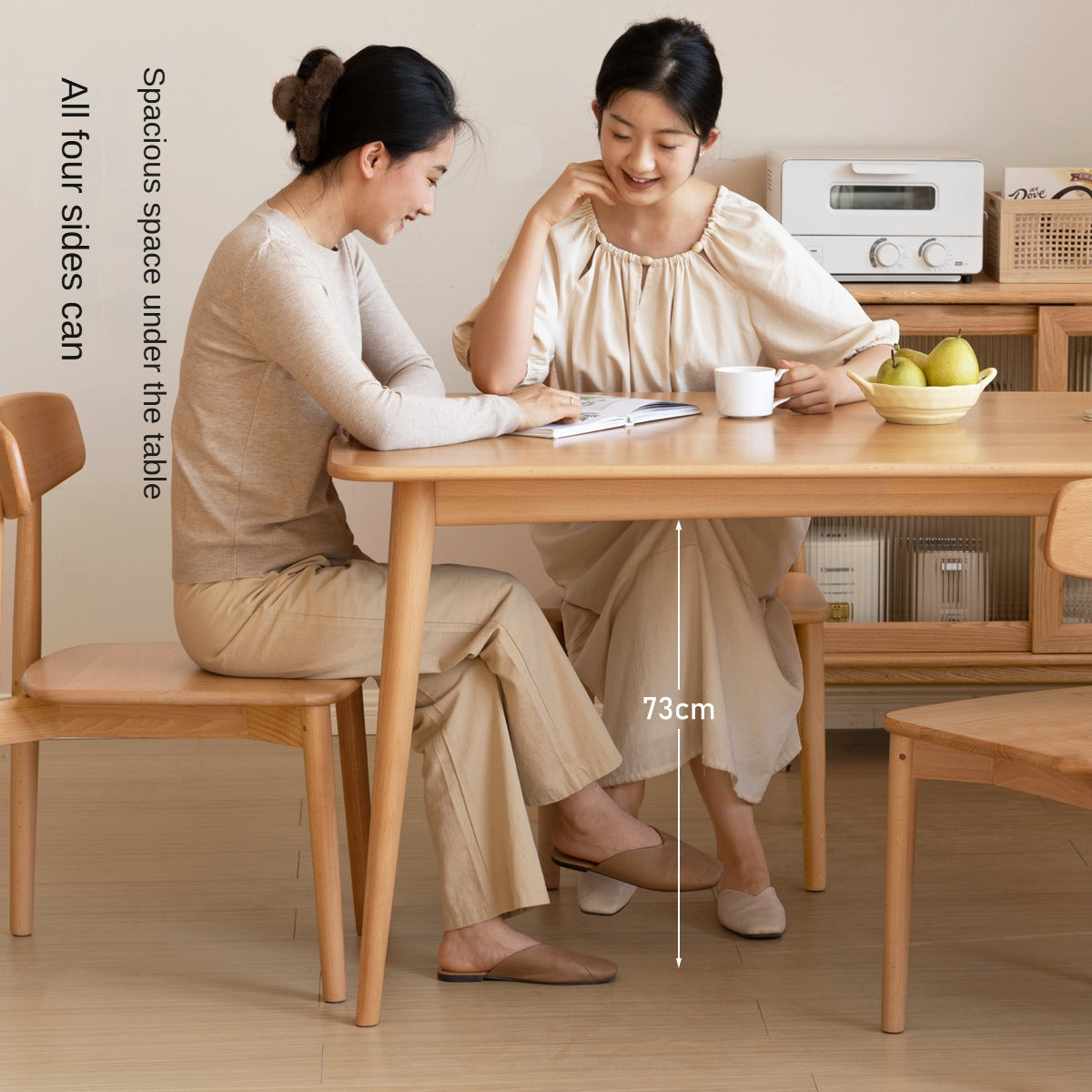 Beech Solid Wood Modern Dining Table