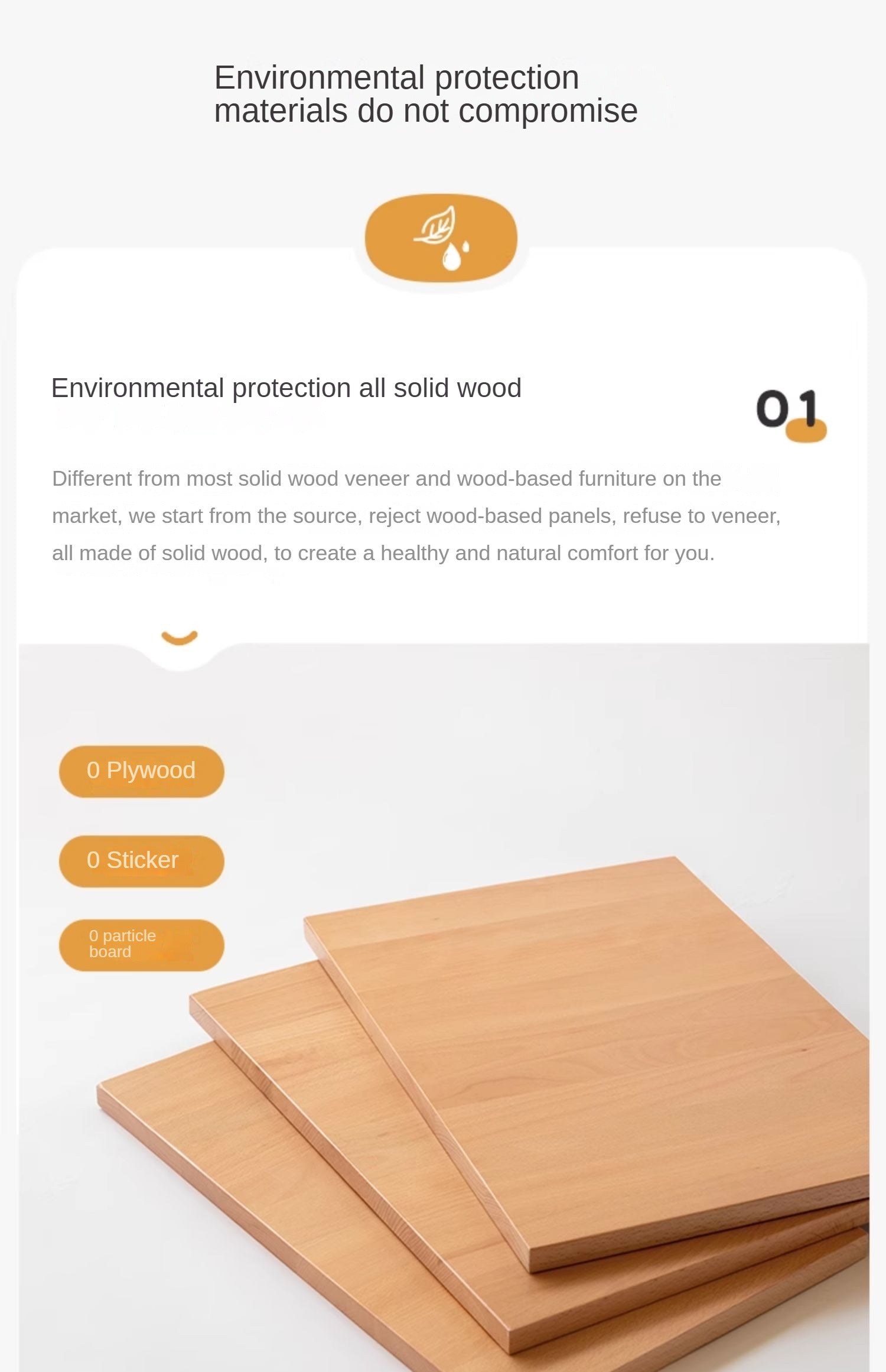 Beech Solid Wood Modern Dining Table
