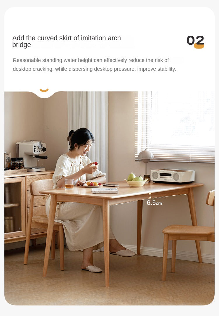 Beech Solid Wood Modern Dining Table