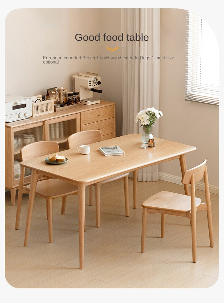 Beech Solid Wood Modern Dining Table