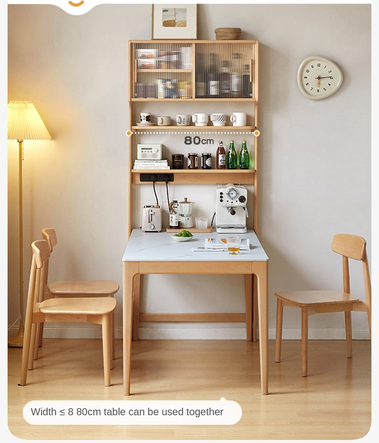 Beech Solid Wood Dining Sideboard Integrated Multifunctional Rack Household