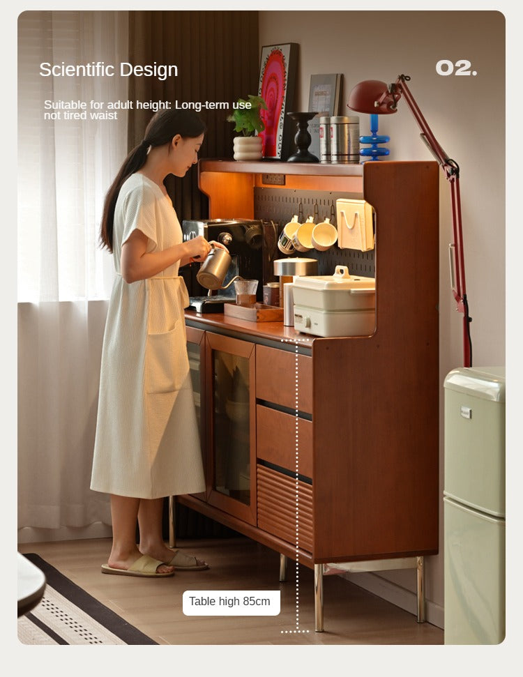 Tulipwood, Black Walnut Solid Wood Retro Sideboard