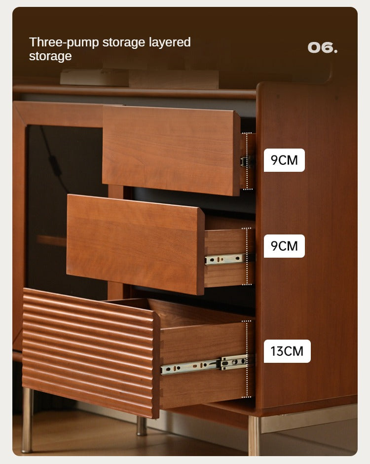 Poplar Solid Wood Retro Sideboard
