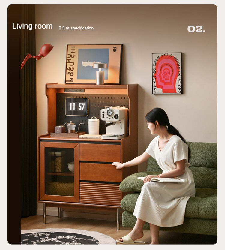 Poplar Solid Wood Retro Sideboard