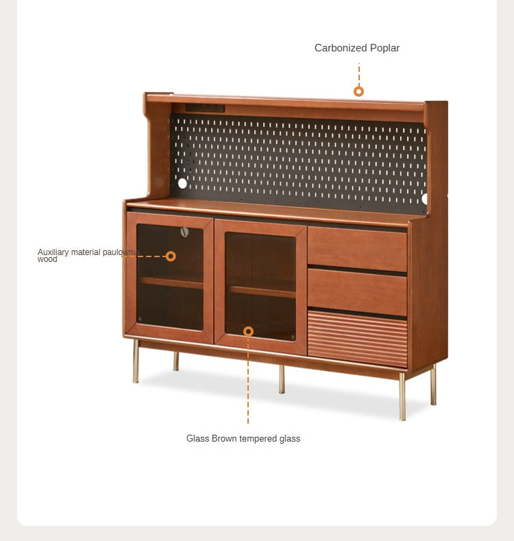 Poplar Solid Wood Retro Sideboard