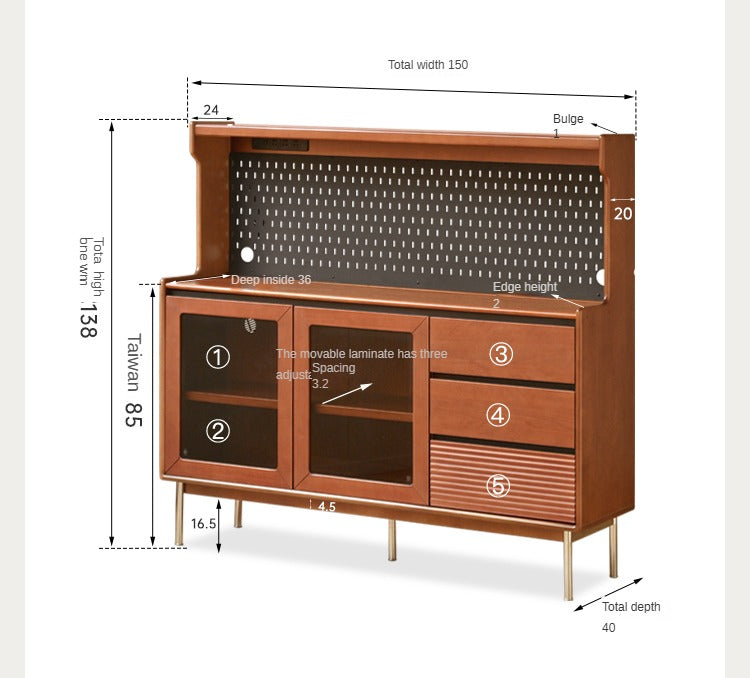 Poplar Solid Wood Retro Sideboard