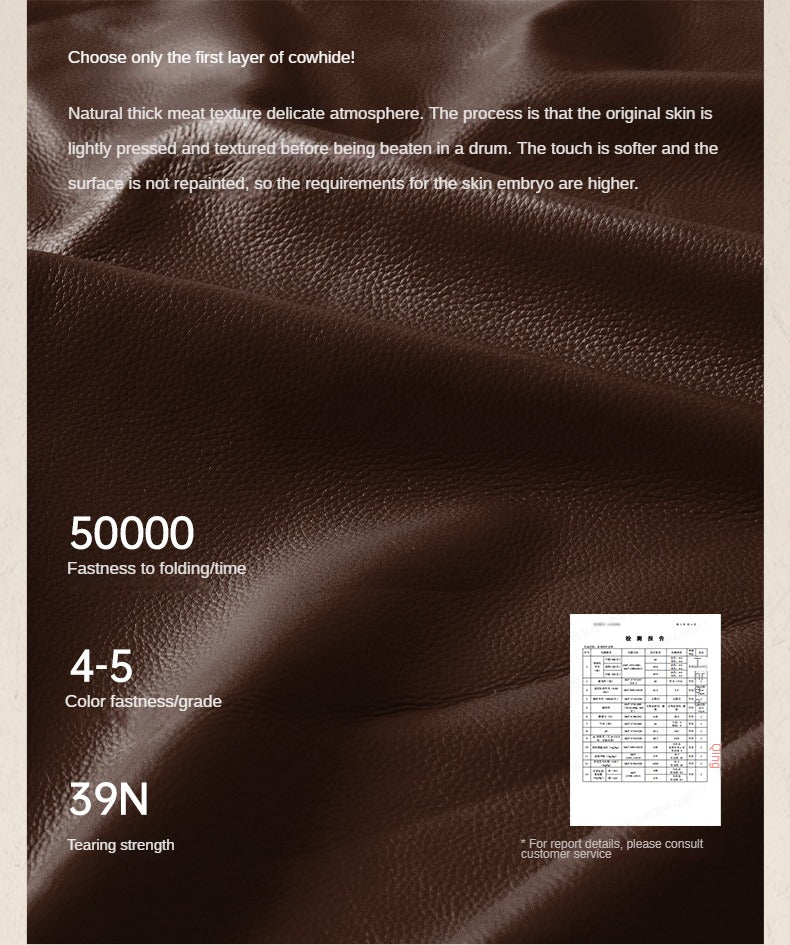 Leather Sofa American Retro Top Layer Cowhide Straight Sofa,