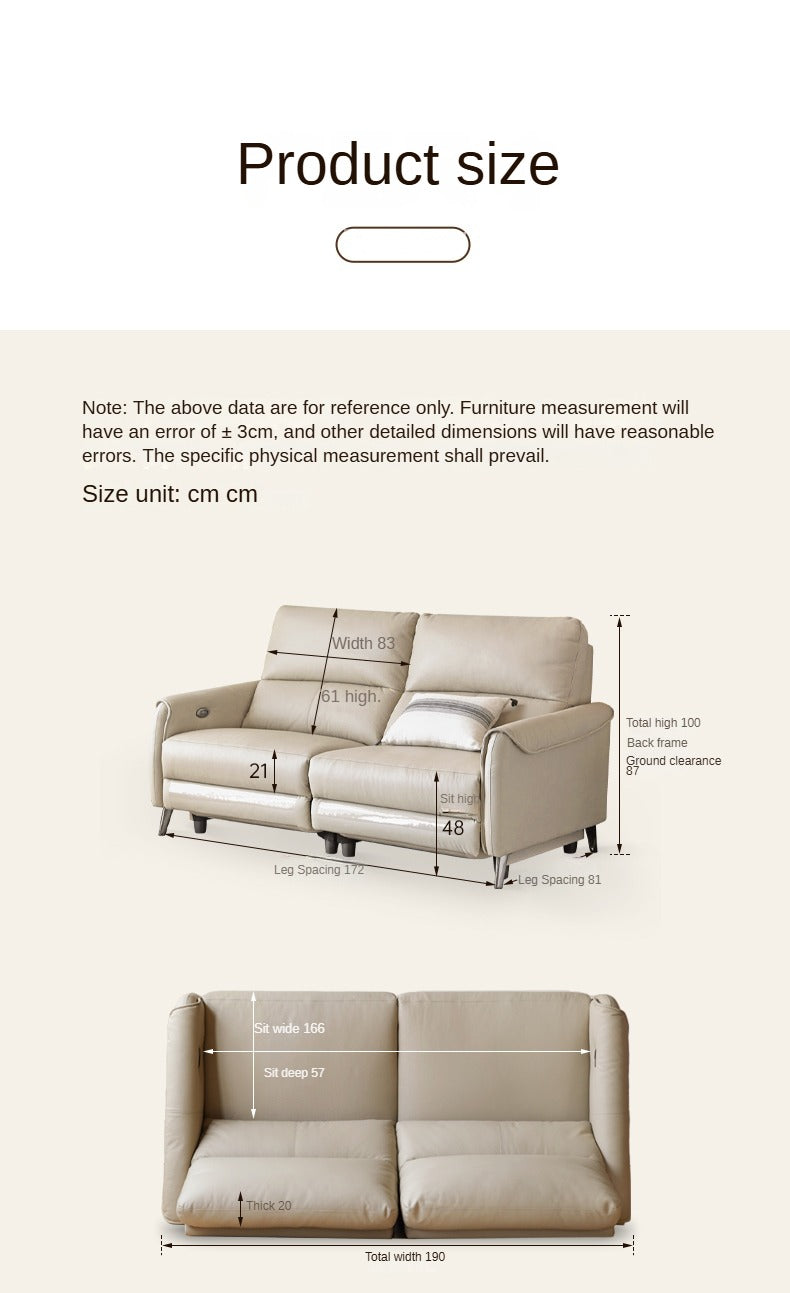 Leather Sofa Multifunctional Telescopic Electric Sofa.