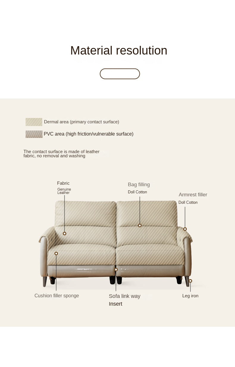 Leather Sofa Multifunctional Telescopic Electric Sofa.