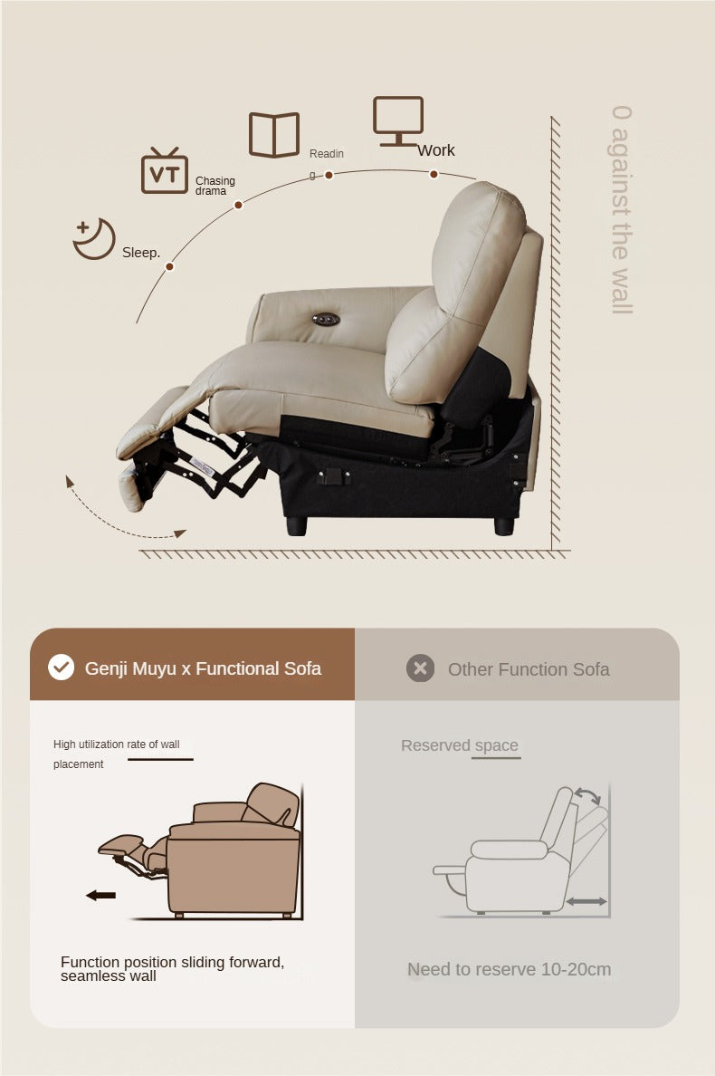 Leather Sofa Multifunctional Telescopic Electric Sofa.