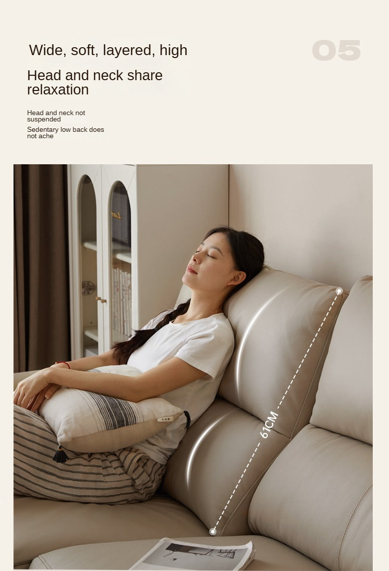 Leather Sofa Multifunctional Telescopic Electric Sofa.