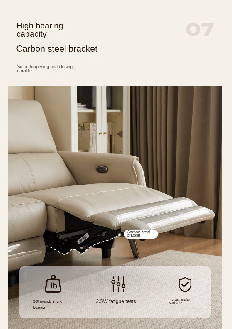 Genuine Leather Sofa Multifunctional Telescopic Electric Sofa.