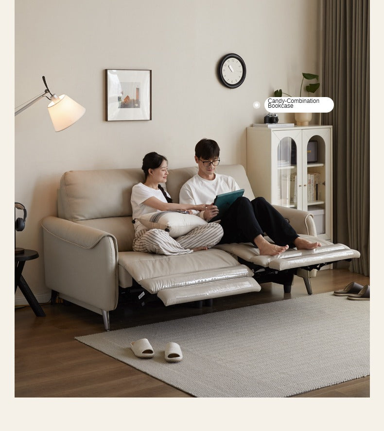 Leather Sofa Multifunctional Telescopic Electric Sofa.