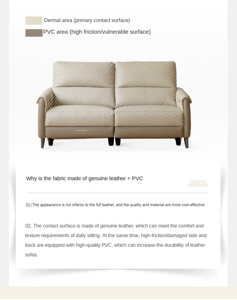 Genuine Leather Sofa Multifunctional Telescopic Electric Sofa.