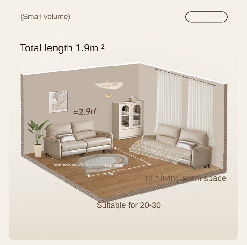 Leather Sofa Multifunctional Telescopic Electric Sofa.