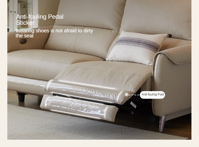 Leather Sofa Multifunctional Telescopic Electric Sofa.