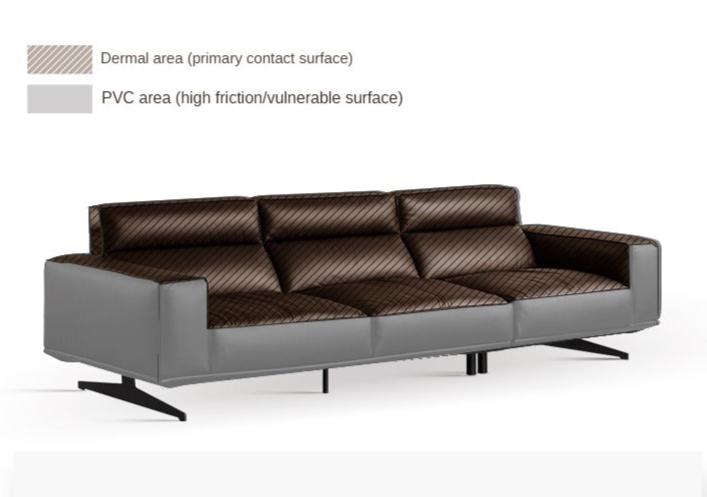 Leather High-legged Sofa Italian Minimalist Big Black Bull.
