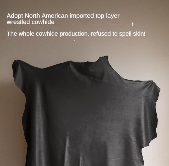 Leather High-legged Sofa Italian Minimalist Big Black Bull.