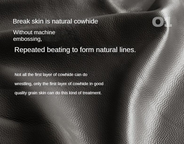 Leather High-legged Sofa Italian Minimalist Big Black Bull.