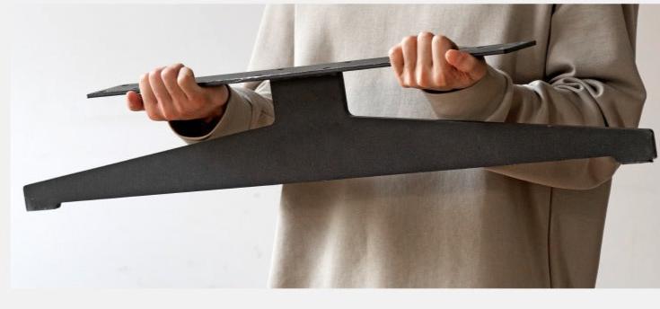 Leather High-legged Sofa Italian Minimalist Big Black Bull.