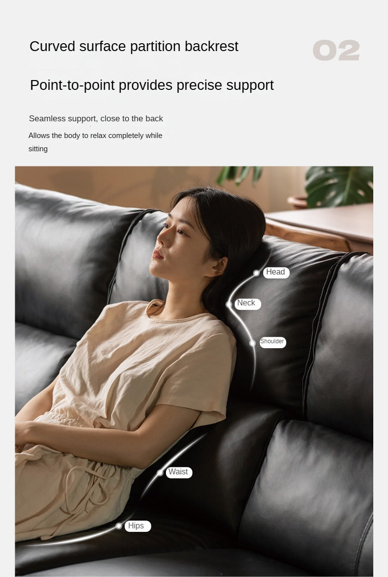 Leather Sofa Top Layer Cowhide Functional Sofa.