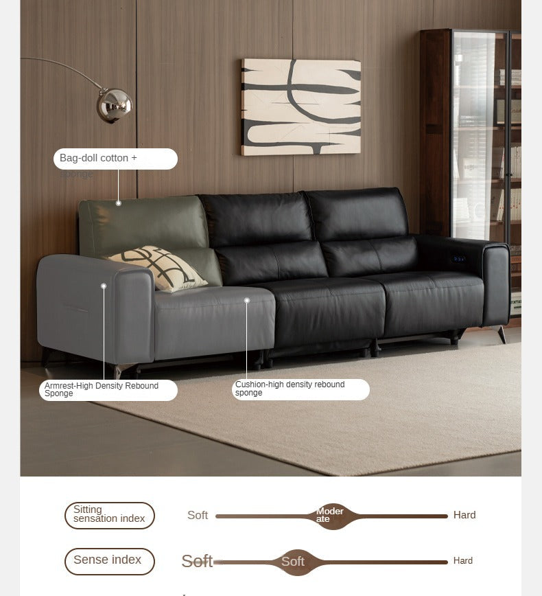Genuine Leather High Back Electric Sofa