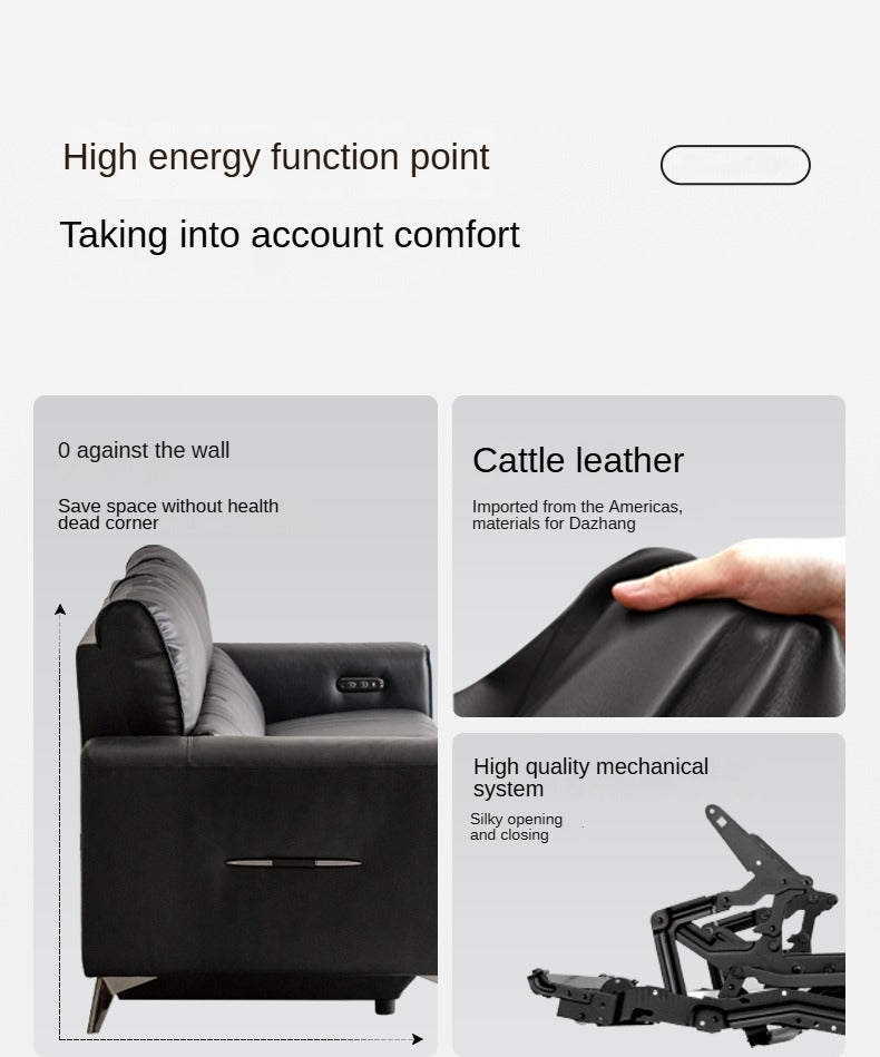 Genuine Leather High Back Electric Sofa