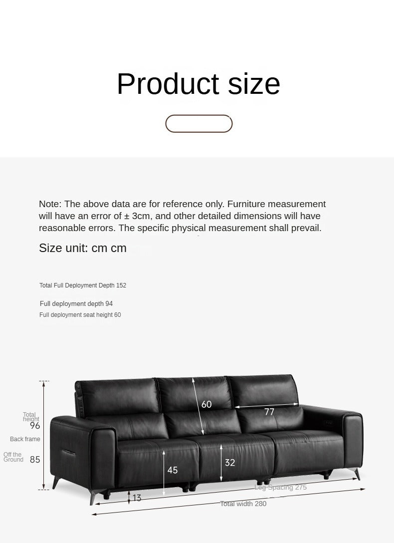 Leather Sofa Top Layer Cowhide Functional Sofa.