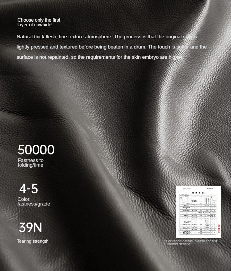 Leather Sofa First Layer Cowhide Black Sofa.