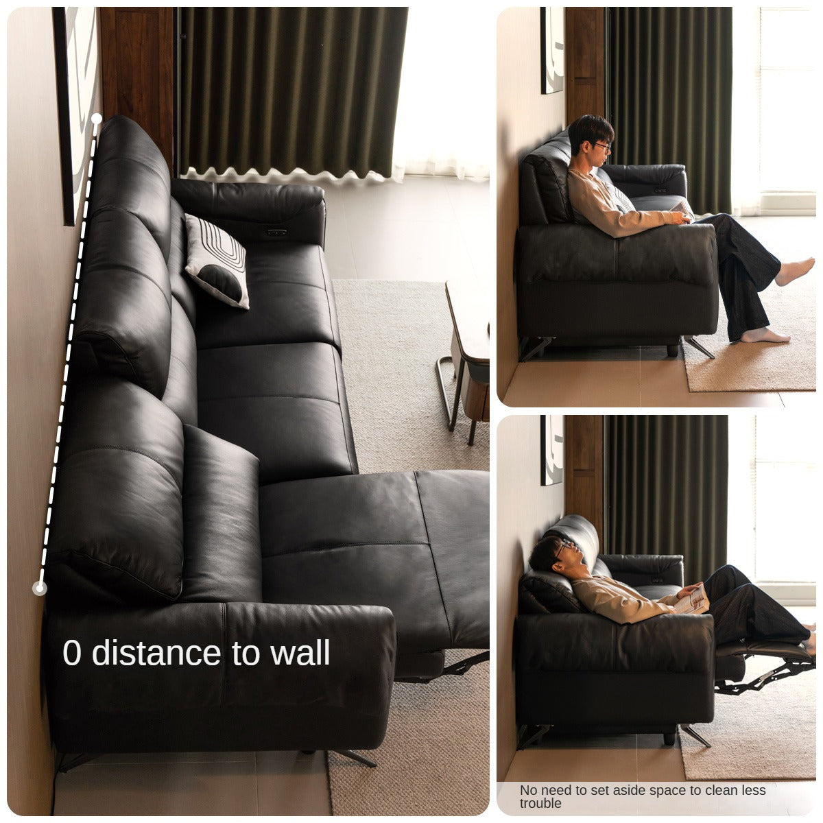 Leather Telescopic Electric Sofa Modern.