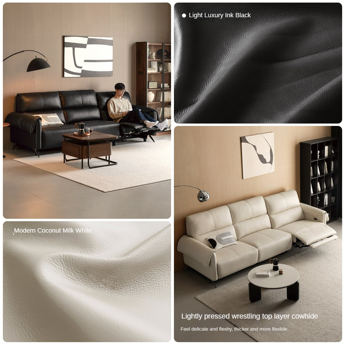 Leather Telescopic Electric Sofa Modern.