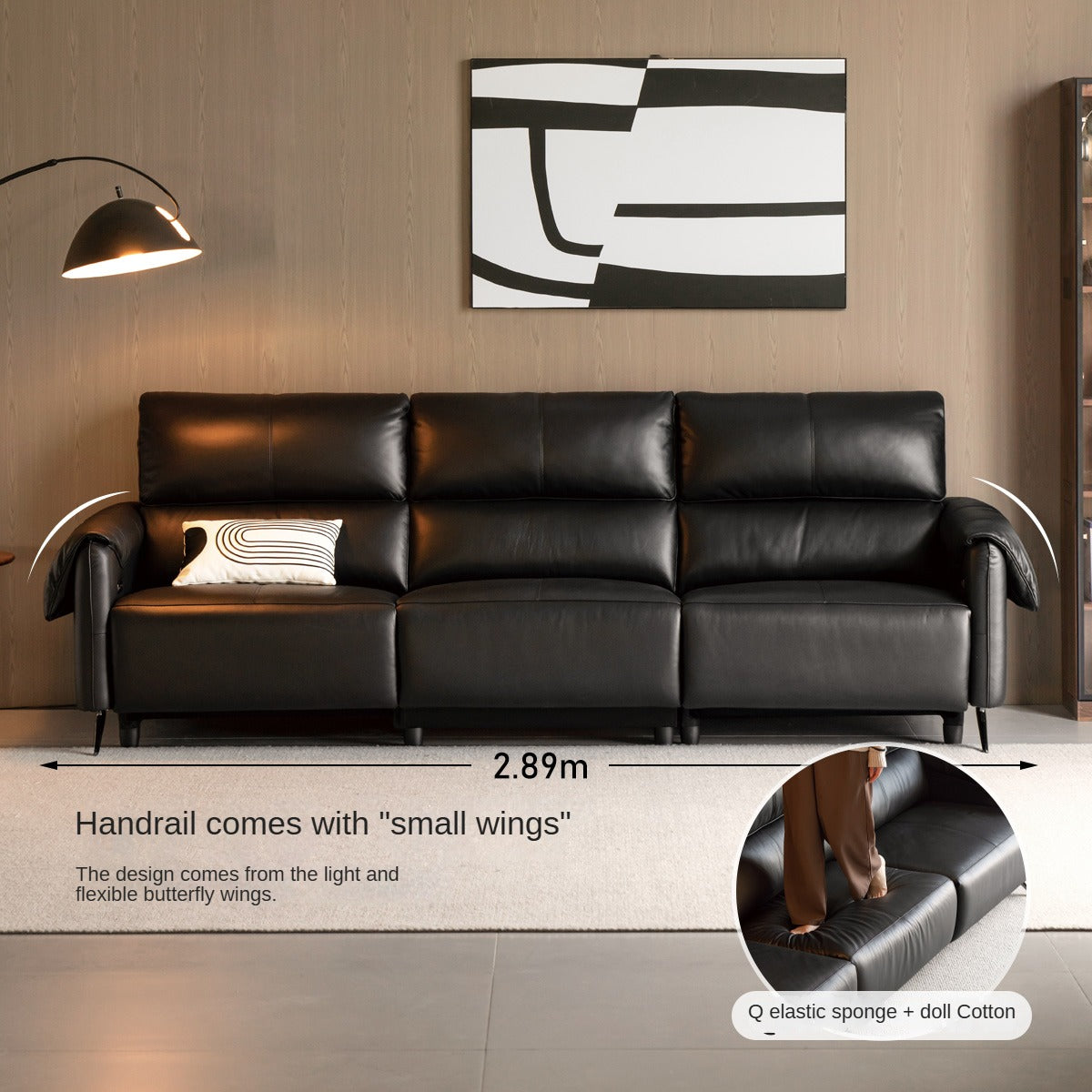 Leather Telescopic Electric Sofa Modern.