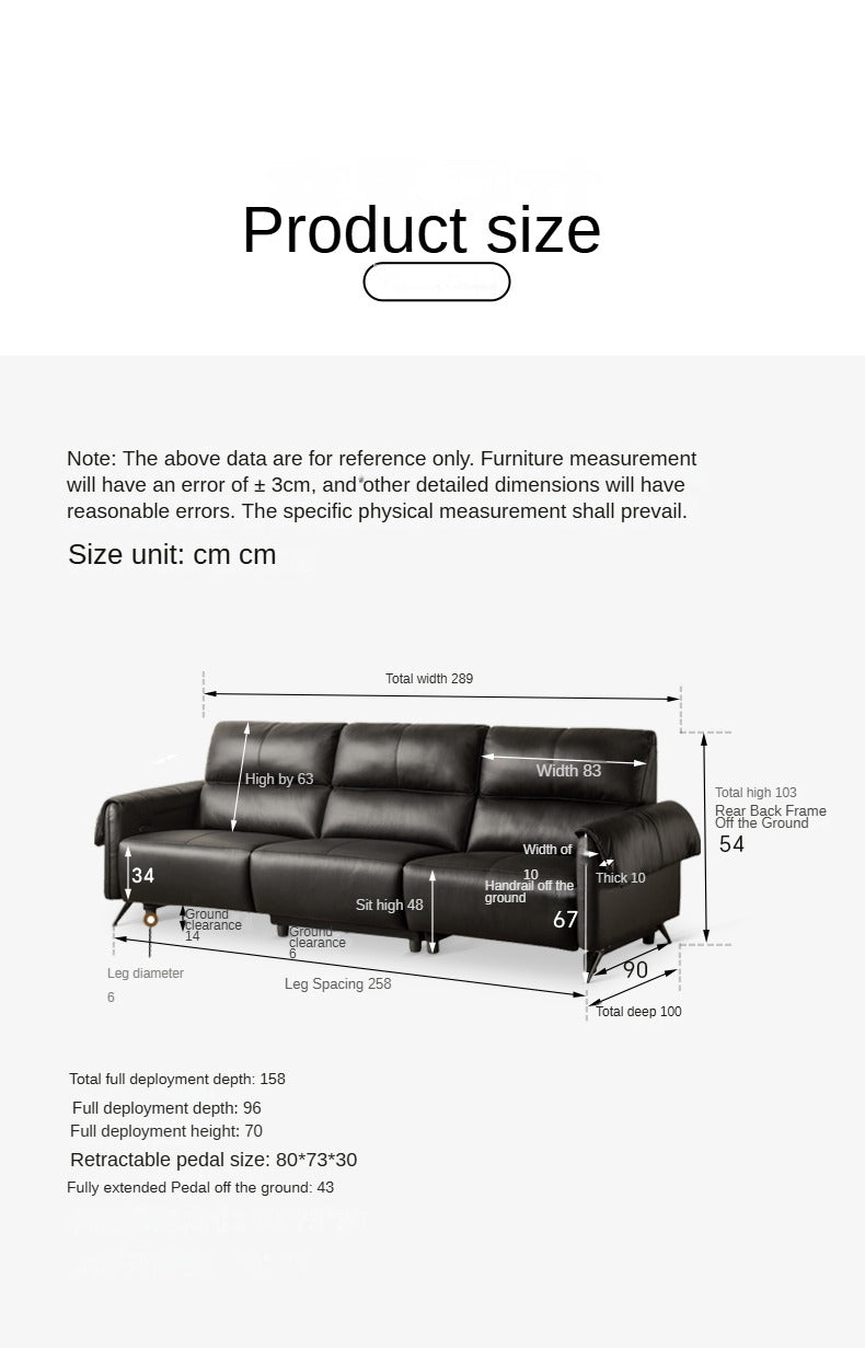 Leather Telescopic Electric Sofa Modern.