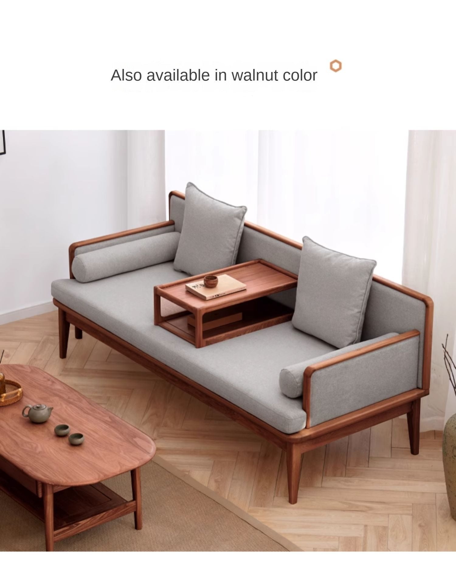 Ash Solid Wood Multifunctional Sofa,