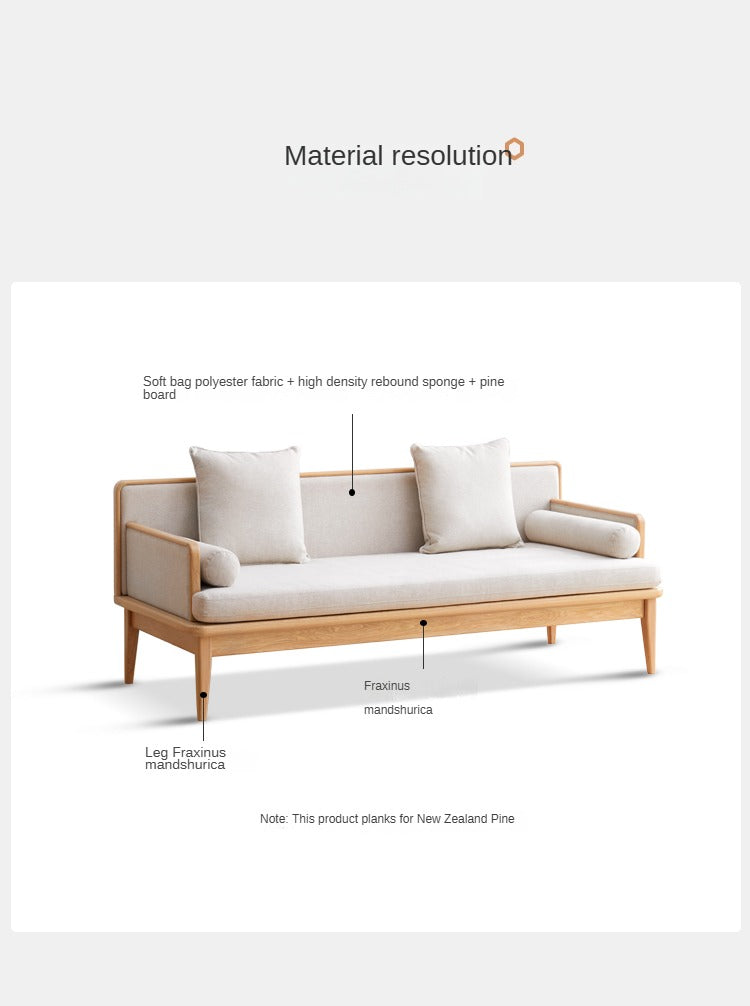 Ash Solid Wood Multifunctional Sofa,