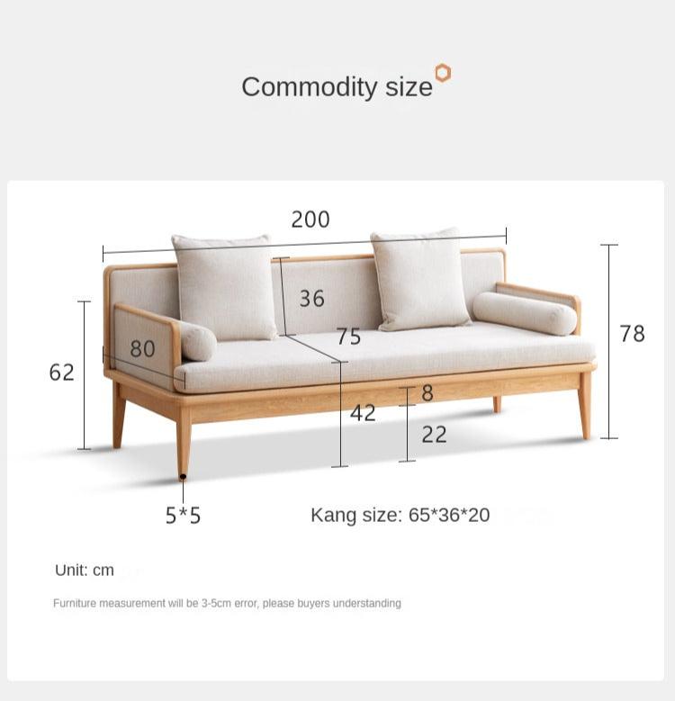 Ash Solid Wood Multifunctional Sofa,