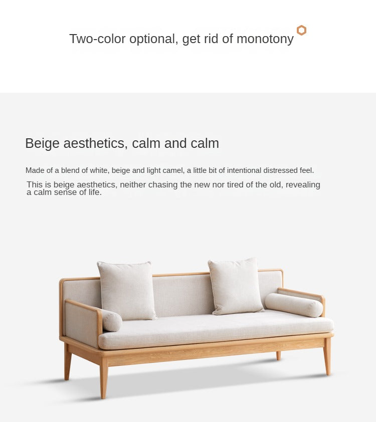 Ash Solid Wood Multifunctional Sofa,