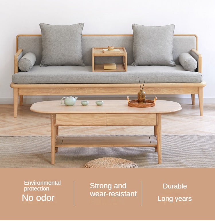 Ash Solid Wood Multifunctional Sofa,
