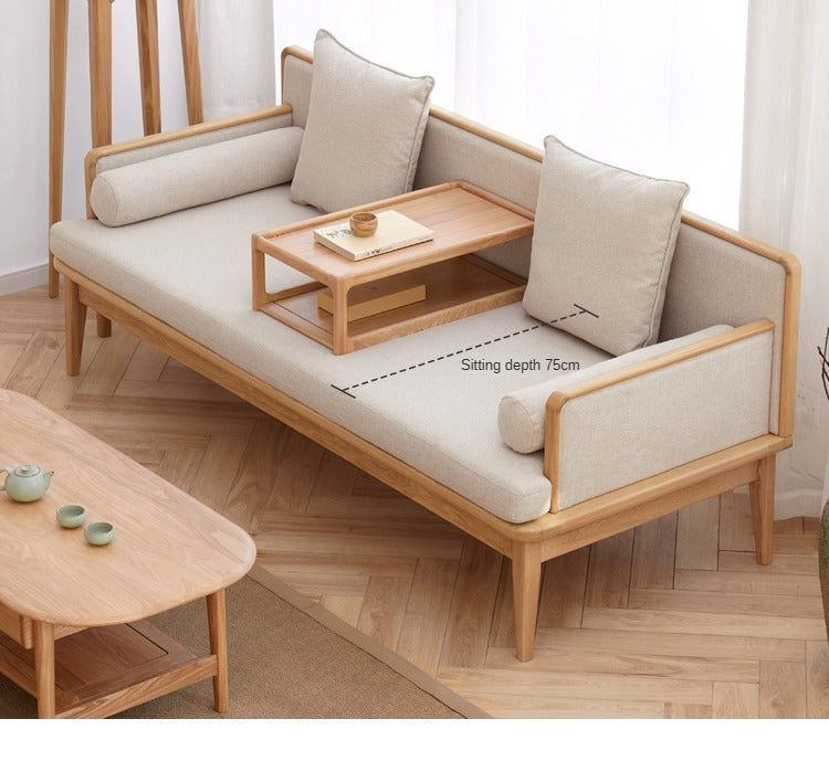 Ash Solid Wood Multifunctional Sofa,