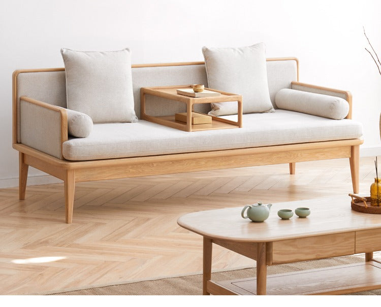 Ash Solid Wood Multifunctional Sofa,