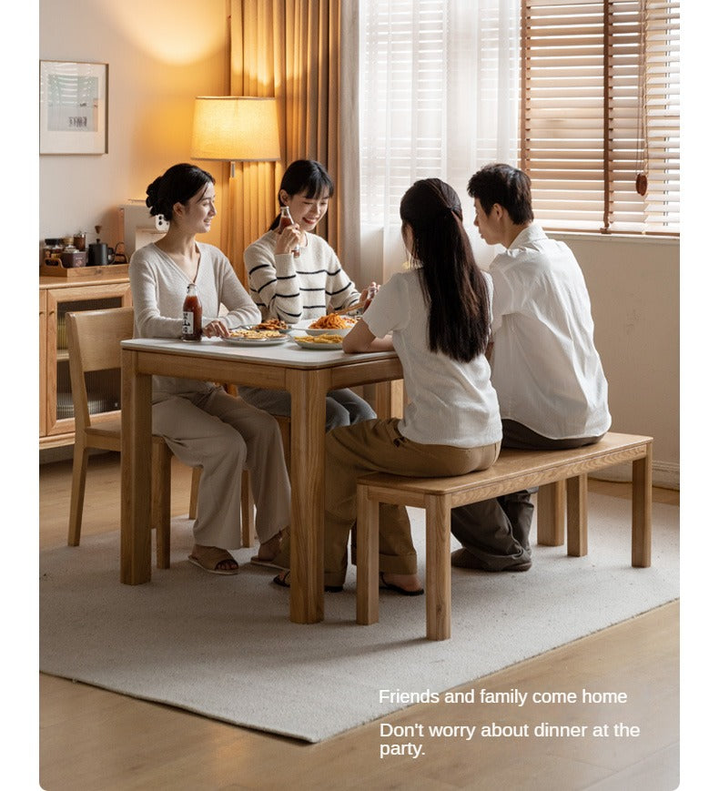 Ash, Oak Solid Wood Long Bench Nordic