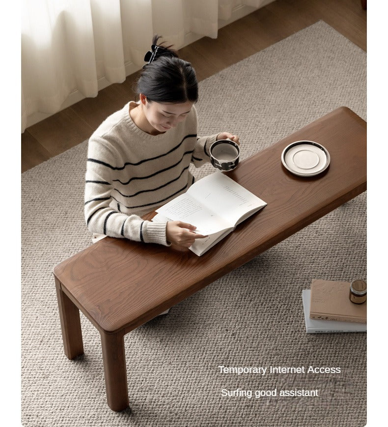 Ash, Oak Solid Wood Long Bench Nordic