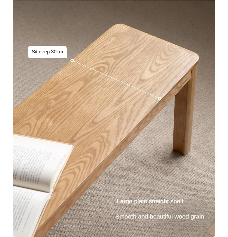 Ash, Oak Solid Wood Long Bench Nordic