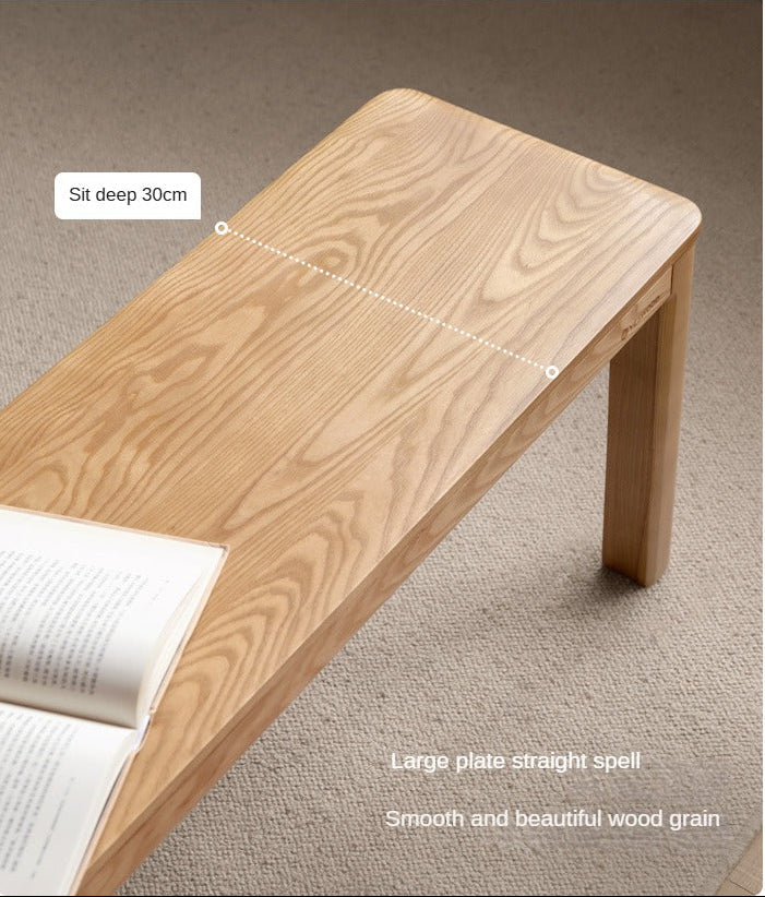 Ash, Oak Solid Wood Long Bench Nordic