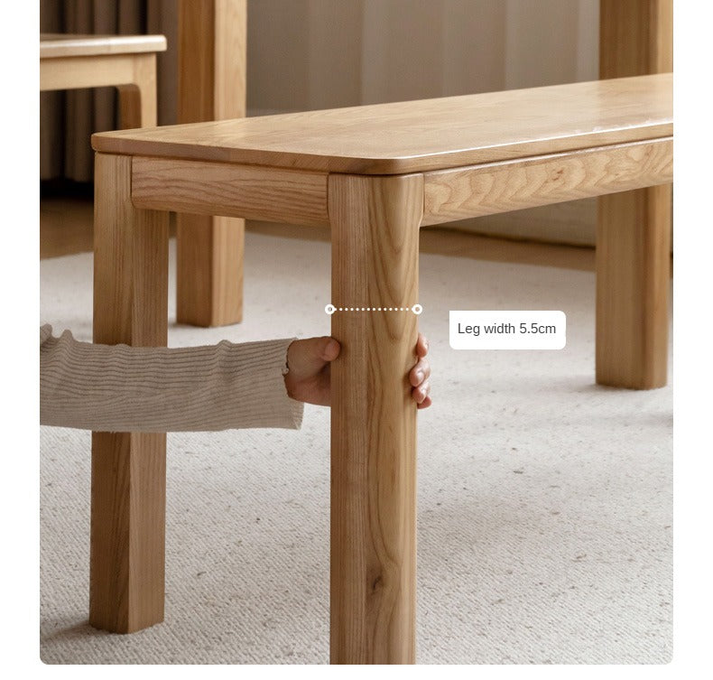 Ash, Oak Solid Wood Long Bench Nordic