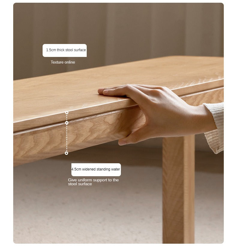 Ash, Oak Solid Wood Long Bench Nordic
