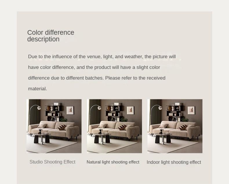 Fabric Straight Sofa Wabi Sabi Style,