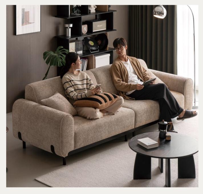 Fabric Straight Sofa Wabi Sabi Style,
