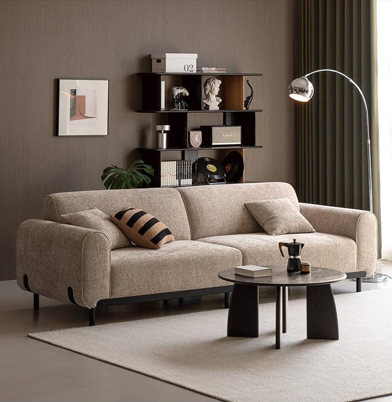 Fabric Straight Sofa Wabi Sabi Style,