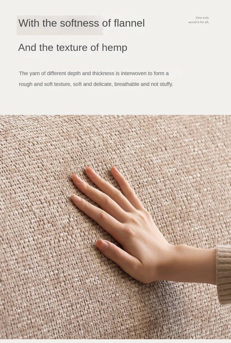 Fabric Straight Sofa Wabi Sabi Style,